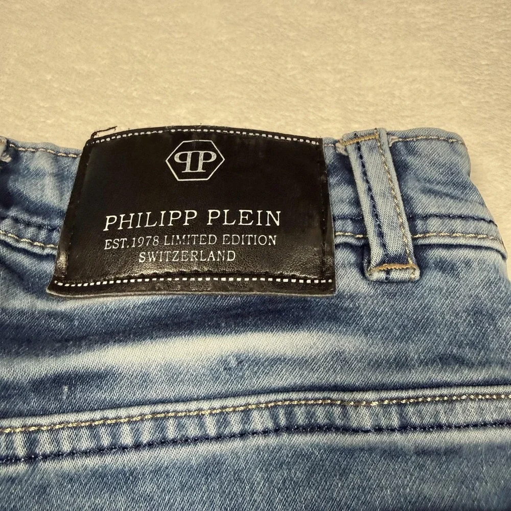Philipp Plein Jeans Girls 10 Blue Slim Straight‎ Denim Limited Edition Jeans
